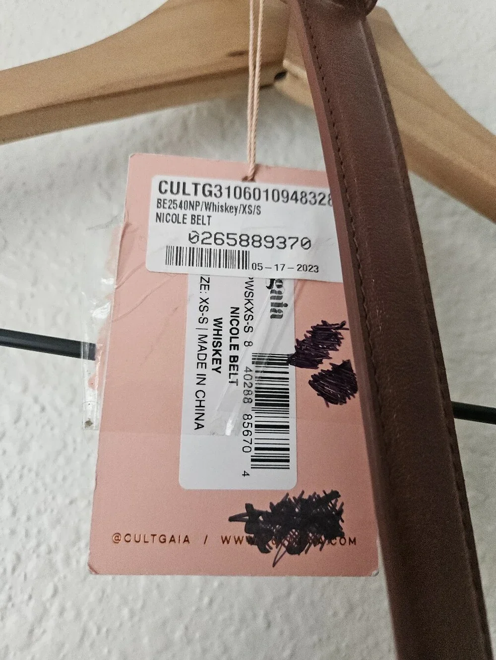 nwt cult gaia western leather belt, xs s